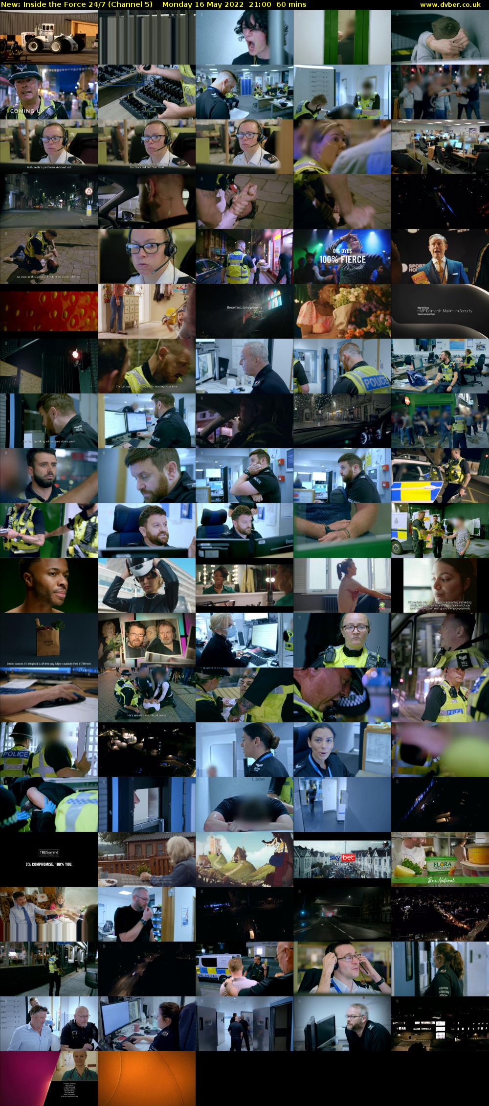 Inside the Force 24/7 (Channel 5) Monday 16 May 2022 21:00 - 22:00