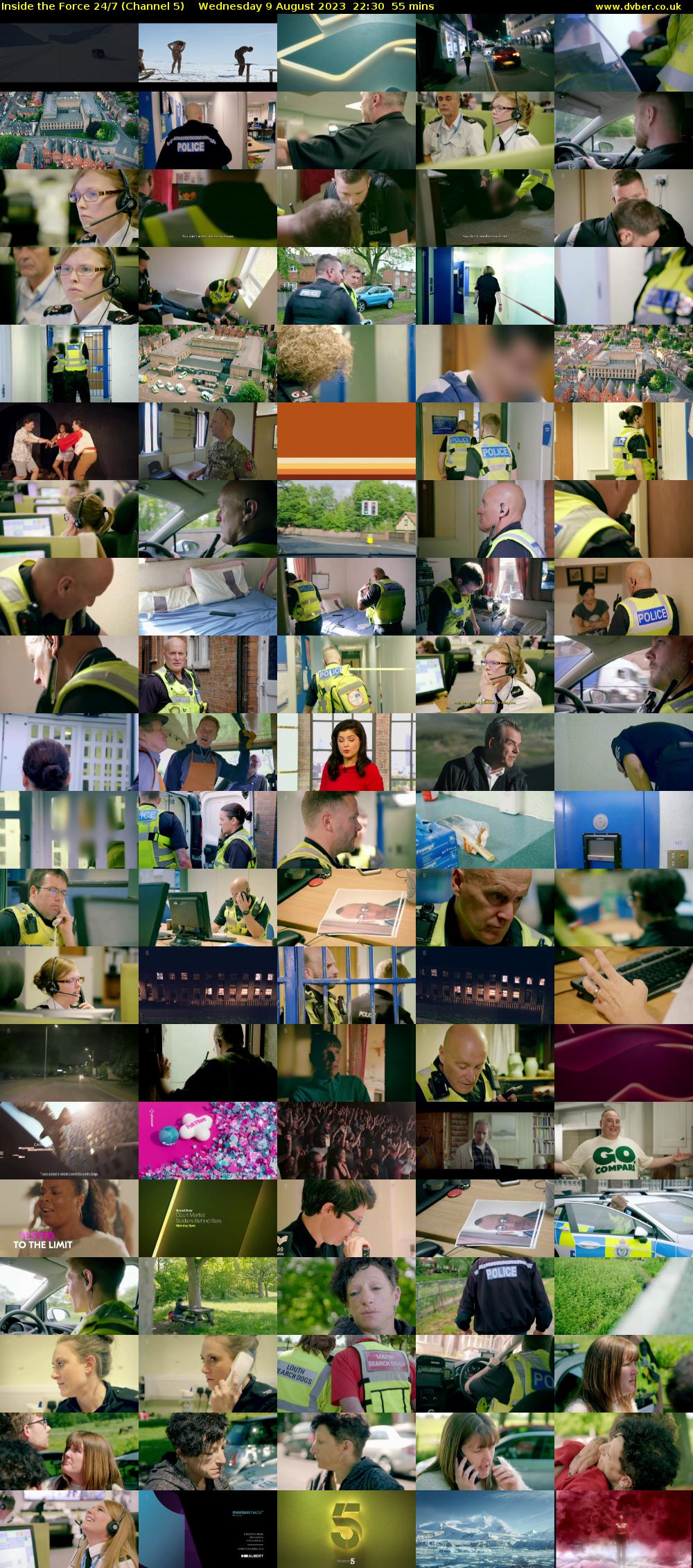 Inside the Force 24/7 (Channel 5) Wednesday 9 August 2023 22:30 - 23:25