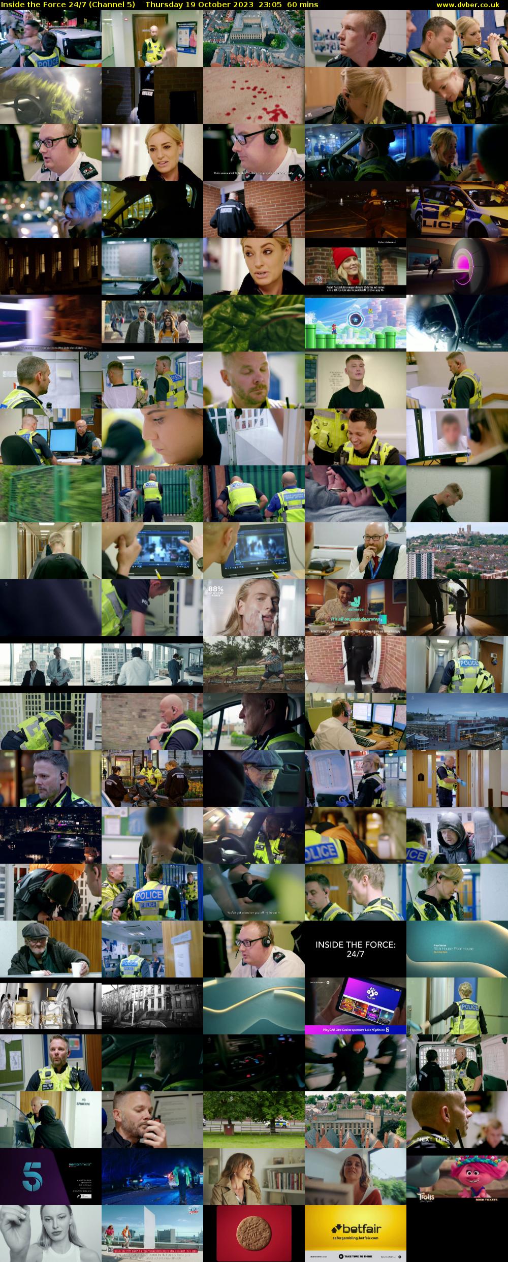 Inside the Force 24/7 (Channel 5) Thursday 19 October 2023 23:05 - 00:05