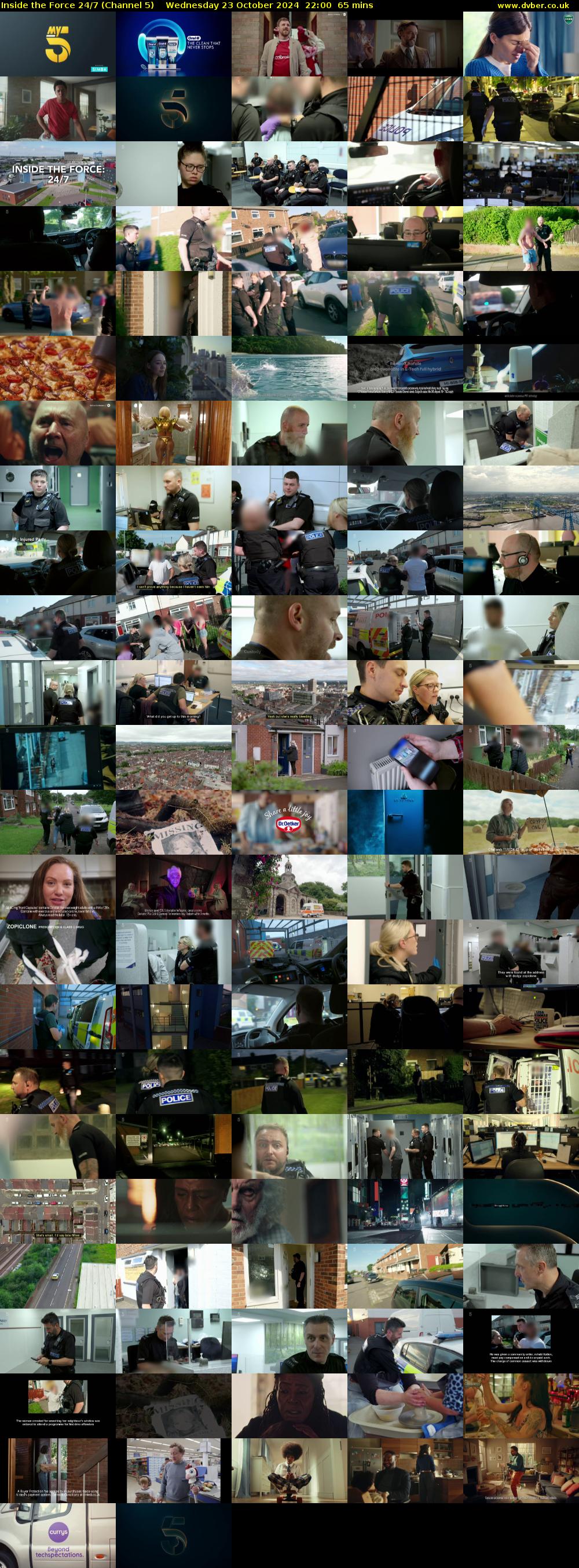 Inside the Force 24/7 (Channel 5) Wednesday 23 October 2024 22:00 - 23:05
