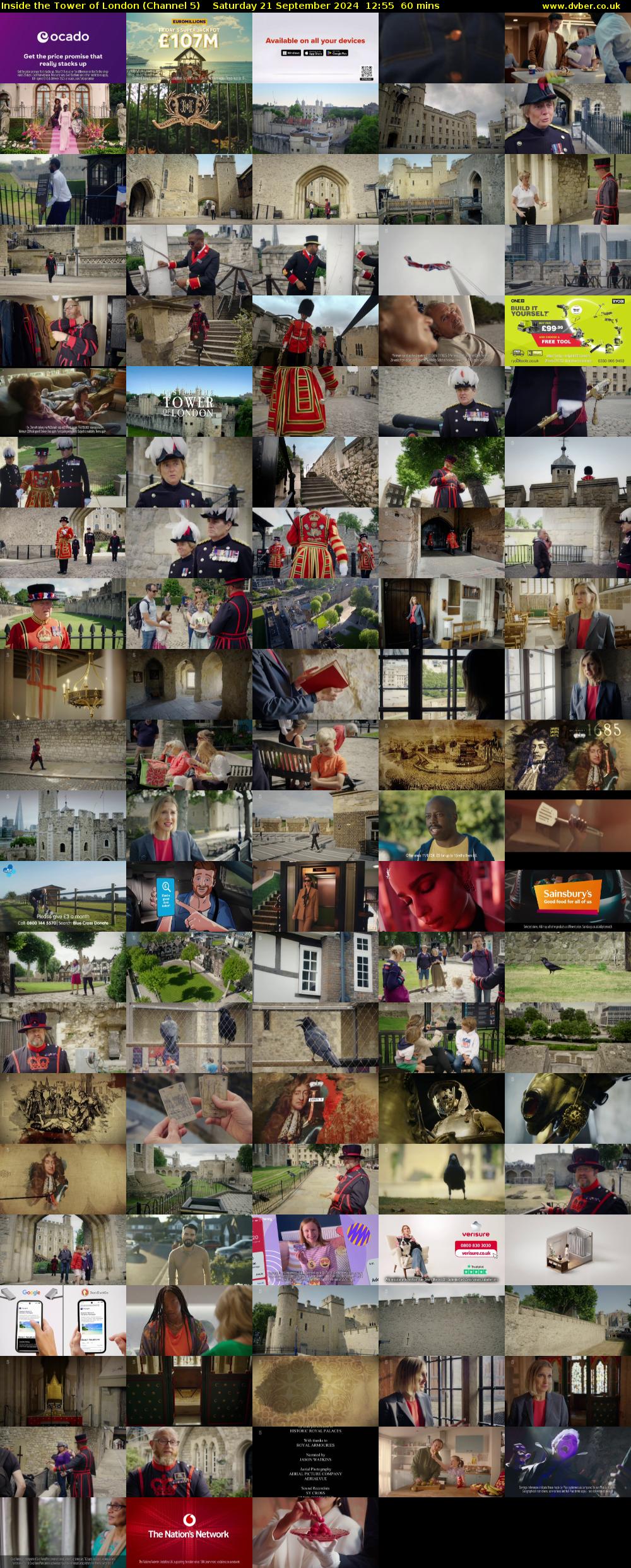 Inside the Tower of London (Channel 5) Saturday 21 September 2024 12:55 - 13:55