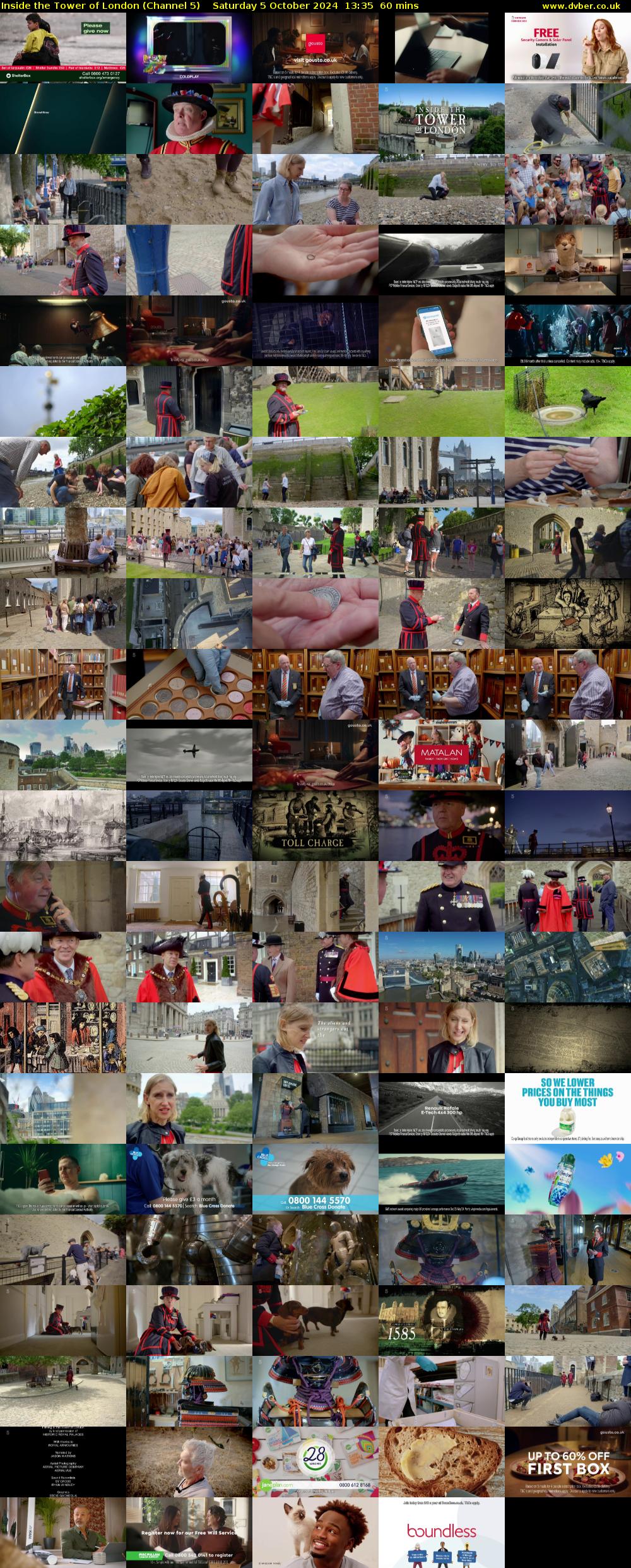 Inside the Tower of London (Channel 5) Saturday 5 October 2024 13:35 - 14:35