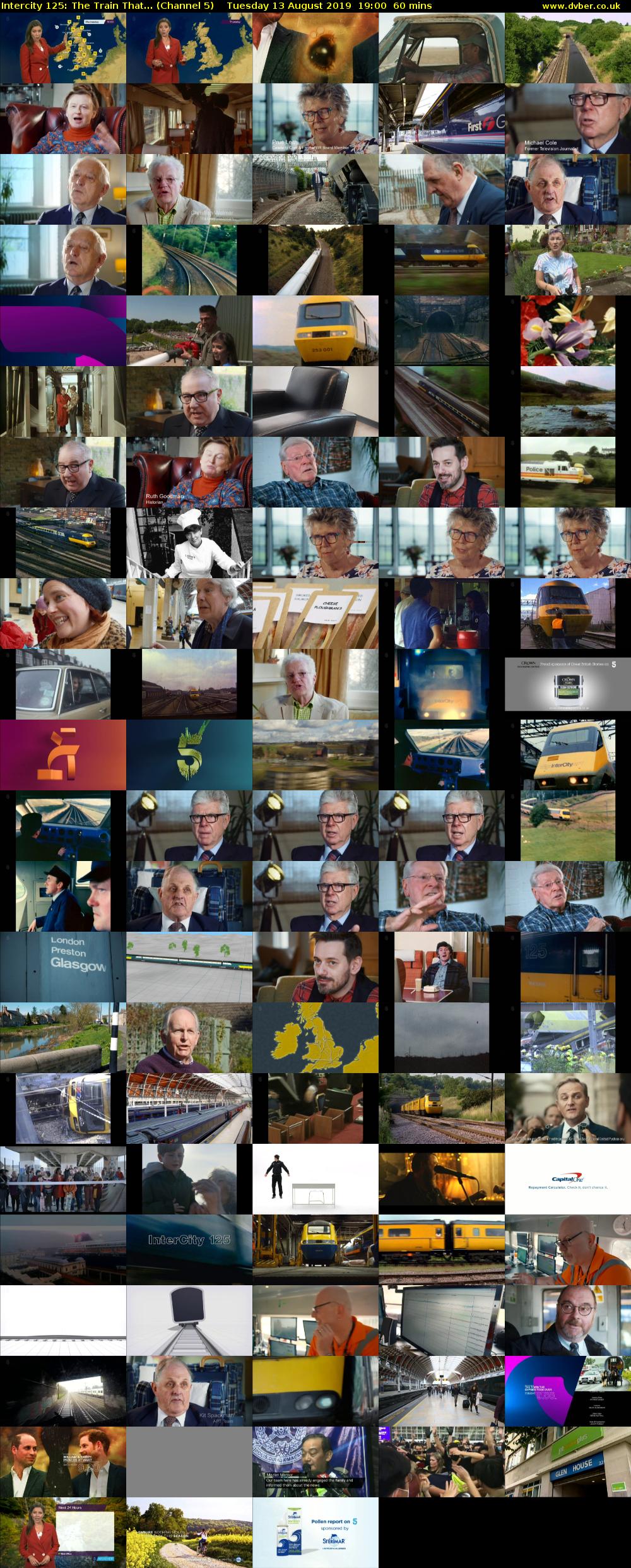 Intercity 125: The Train That... (Channel 5) Tuesday 13 August 2019 19:00 - 20:00