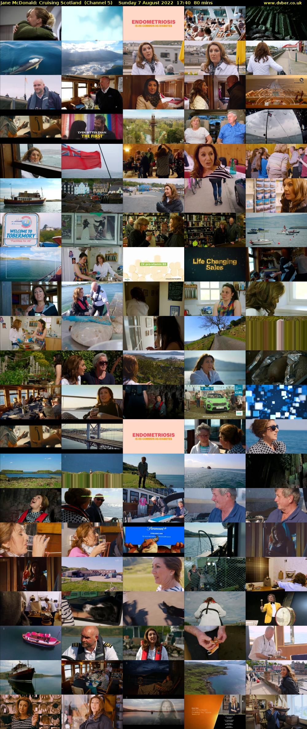 Jane McDonald: Cruising Scotland  (Channel 5) Sunday 7 August 2022 17:40 - 19:00