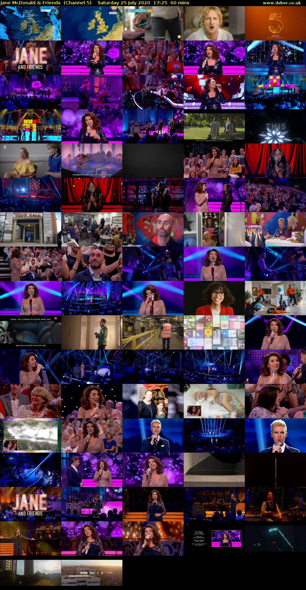 Jane McDonald & Friends  (Channel 5) Saturday 25 July 2020 17:25 - 18:25