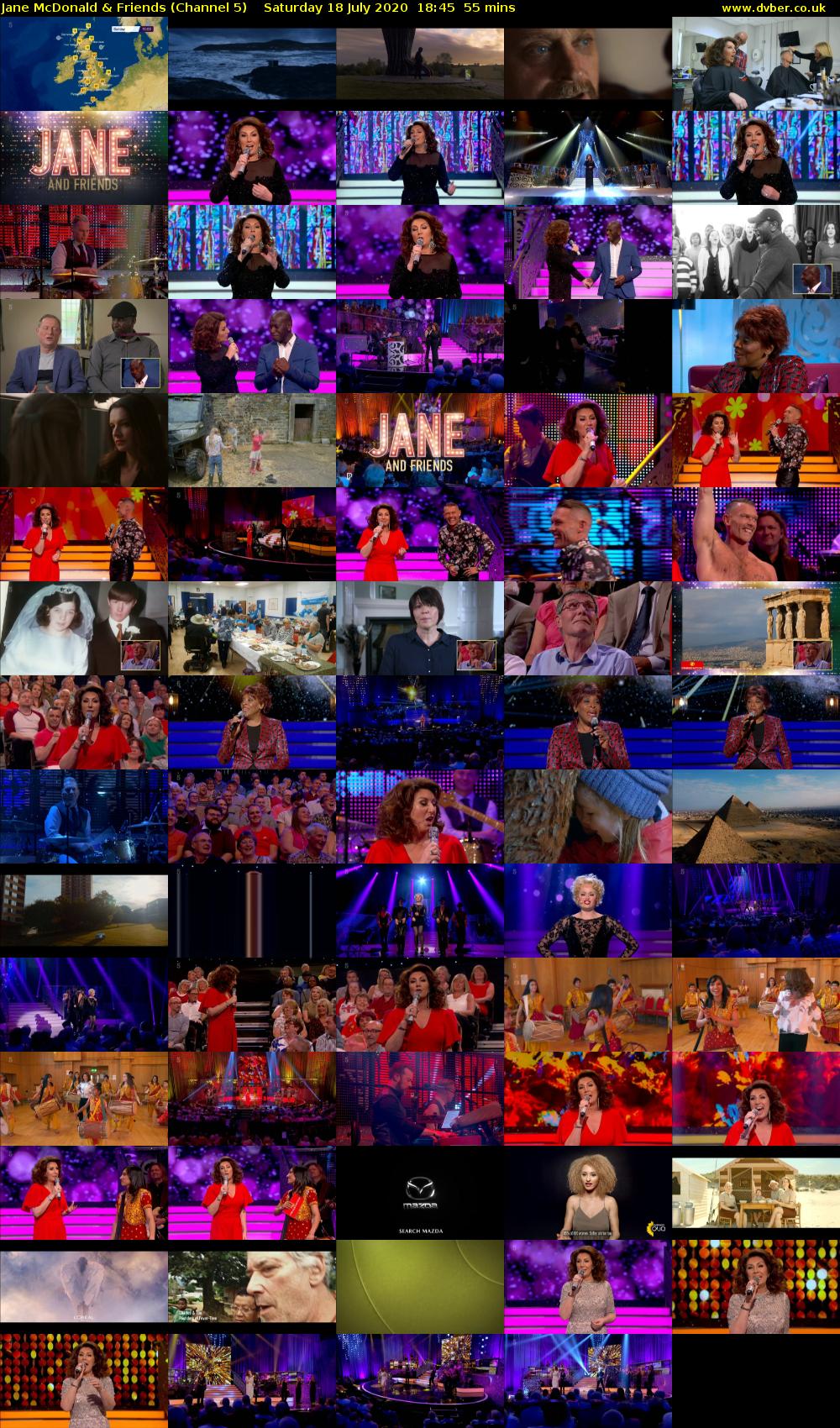Jane McDonald & Friends (Channel 5) Saturday 18 July 2020 18:45 - 19:40