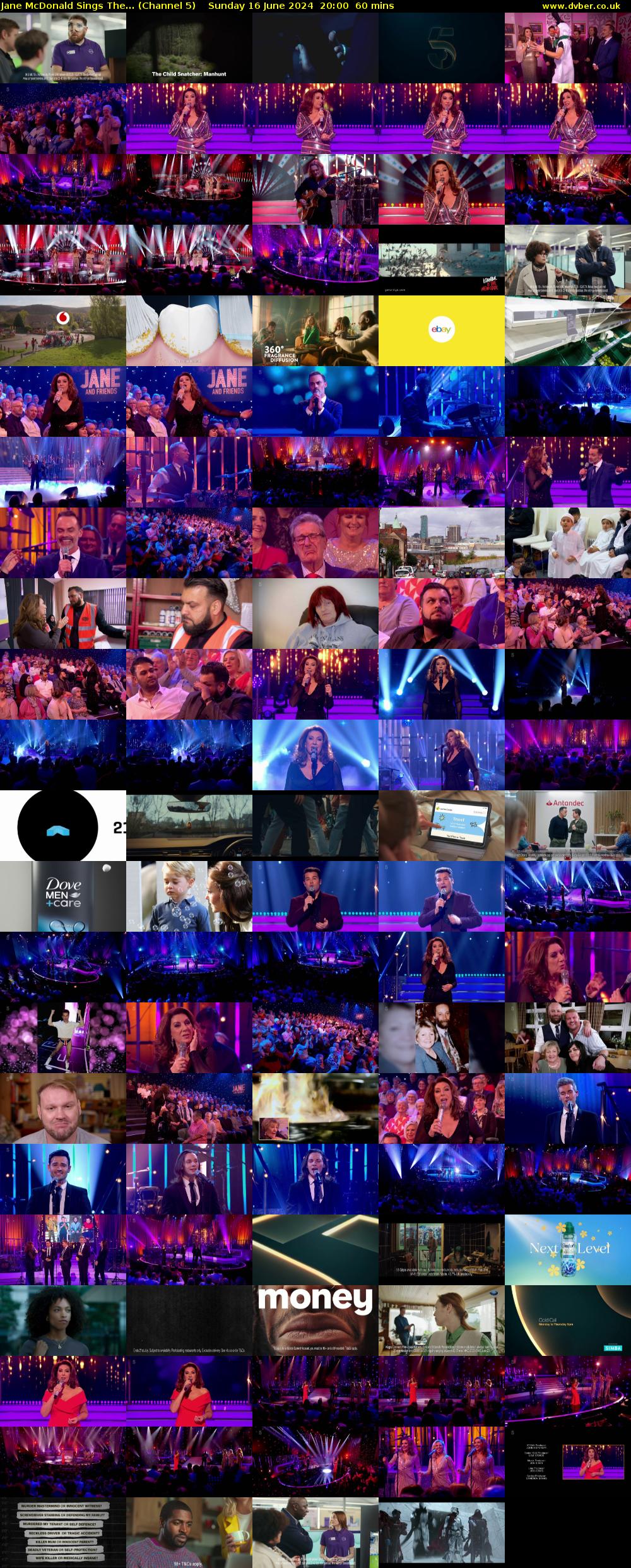 Jane McDonald Sings The... (Channel 5) Sunday 16 June 2024 20:00 - 21:00