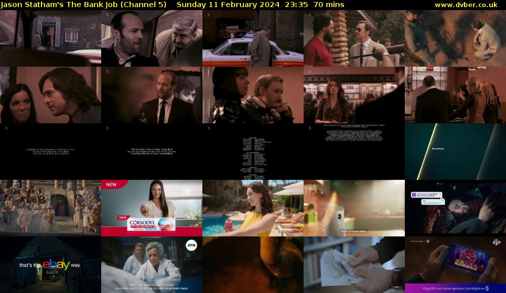 Jason Statham's The Bank Job (Channel 5) Sunday 11 February 2024 23:35 - 00:45