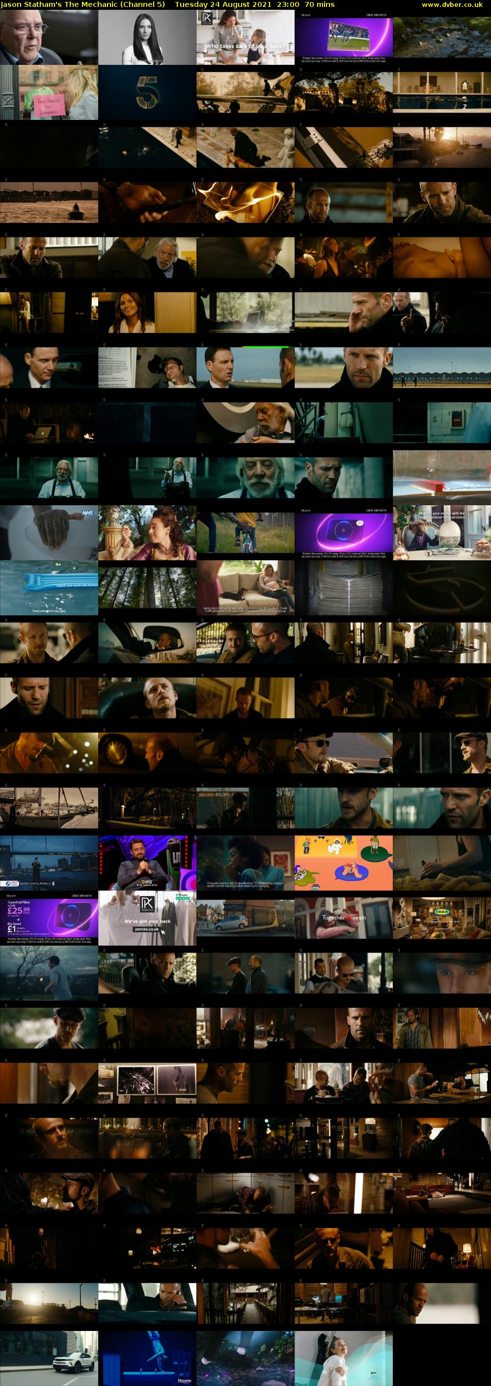 Jason Statham's The Mechanic (Channel 5) Tuesday 24 August 2021 23:00 - 00:10
