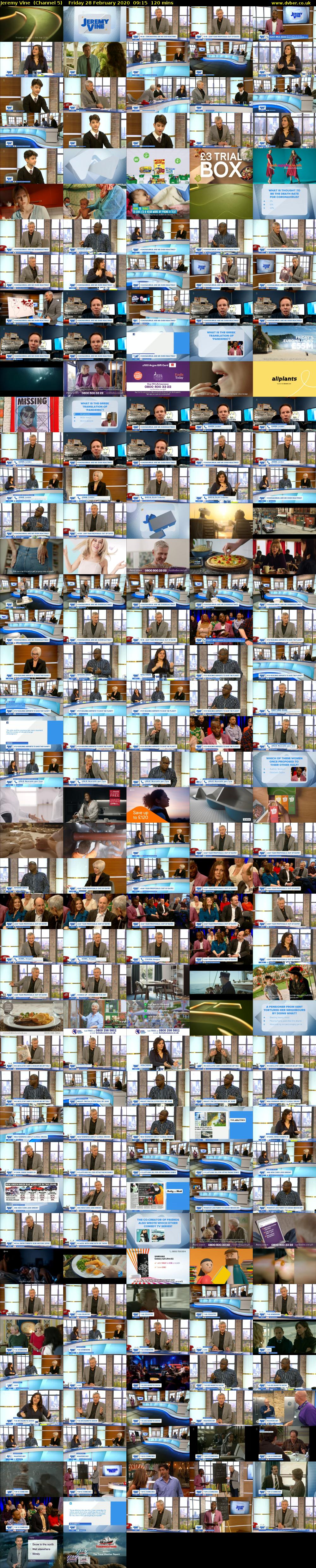 Jeremy Vine  (Channel 5) Friday 28 February 2020 09:15 - 11:15