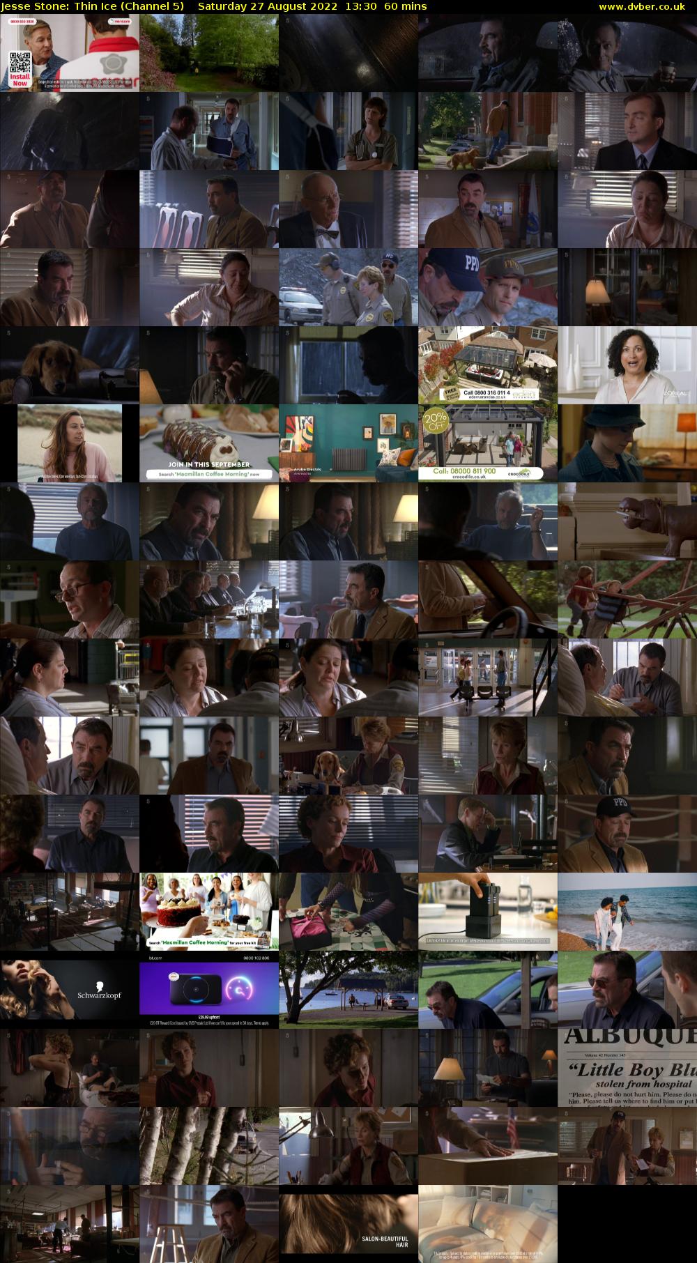 Jesse Stone: Thin Ice (Channel 5) Saturday 27 August 2022 13:30 - 14:30