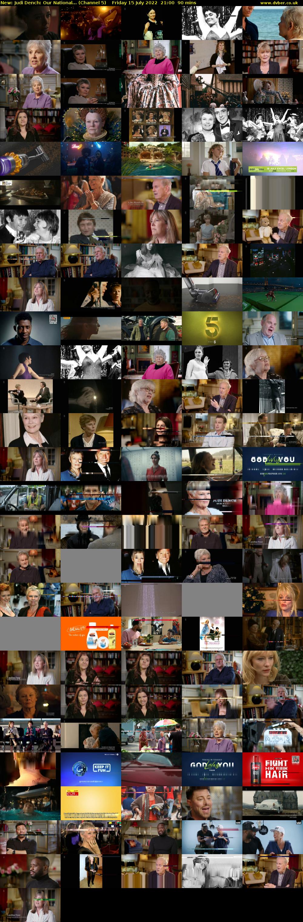 Judi Dench: Our National... (Channel 5) Friday 15 July 2022 21:00 - 22:30