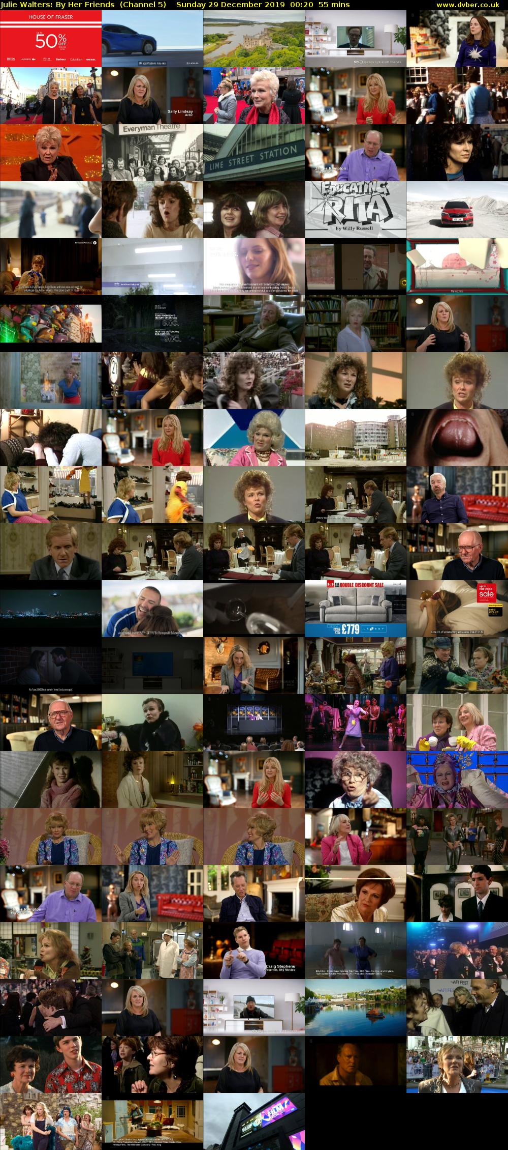 Julie Walters: By Her Friends  (Channel 5) Sunday 29 December 2019 00:20 - 01:15