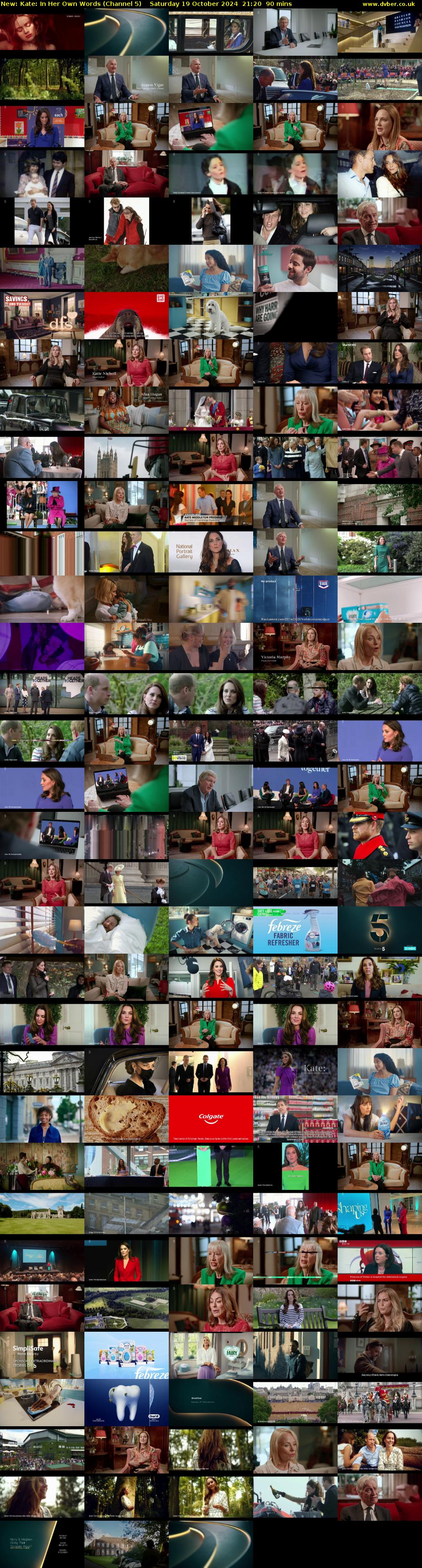 Kate: In Her Own Words (Channel 5) Saturday 19 October 2024 21:20 - 22:50