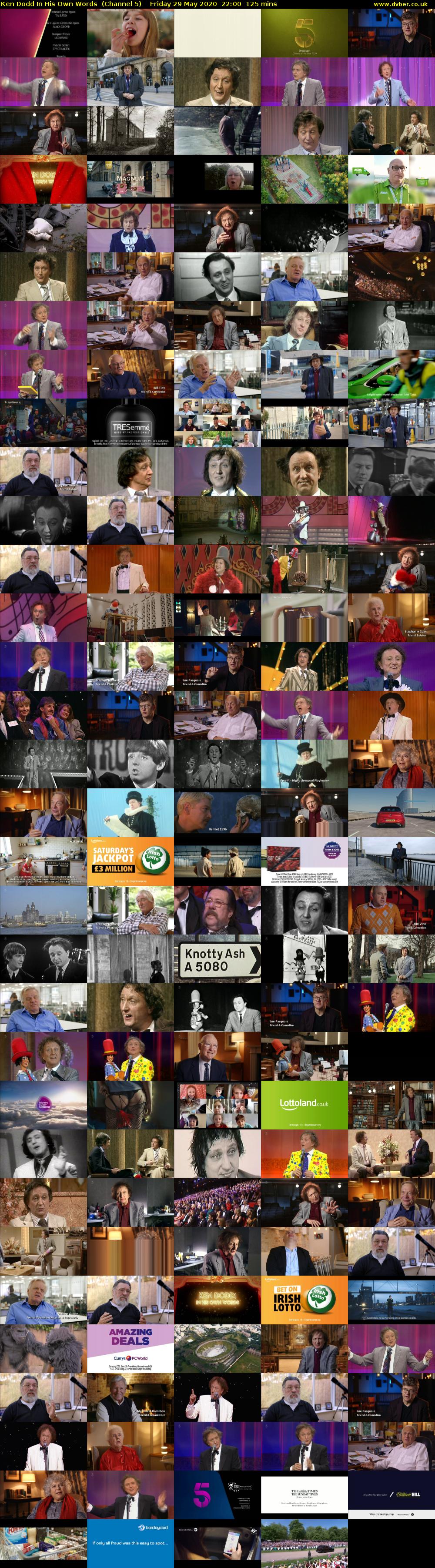 Ken Dodd In His Own Words  (Channel 5) Friday 29 May 2020 22:00 - 00:05