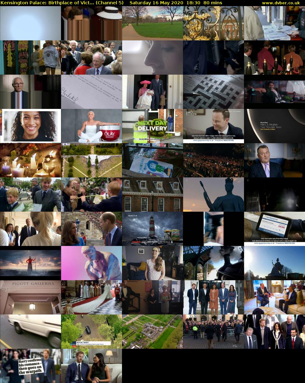 Kensington Palace: Birthplace of Vict... (Channel 5) Saturday 16 May 2020 18:30 - 19:50