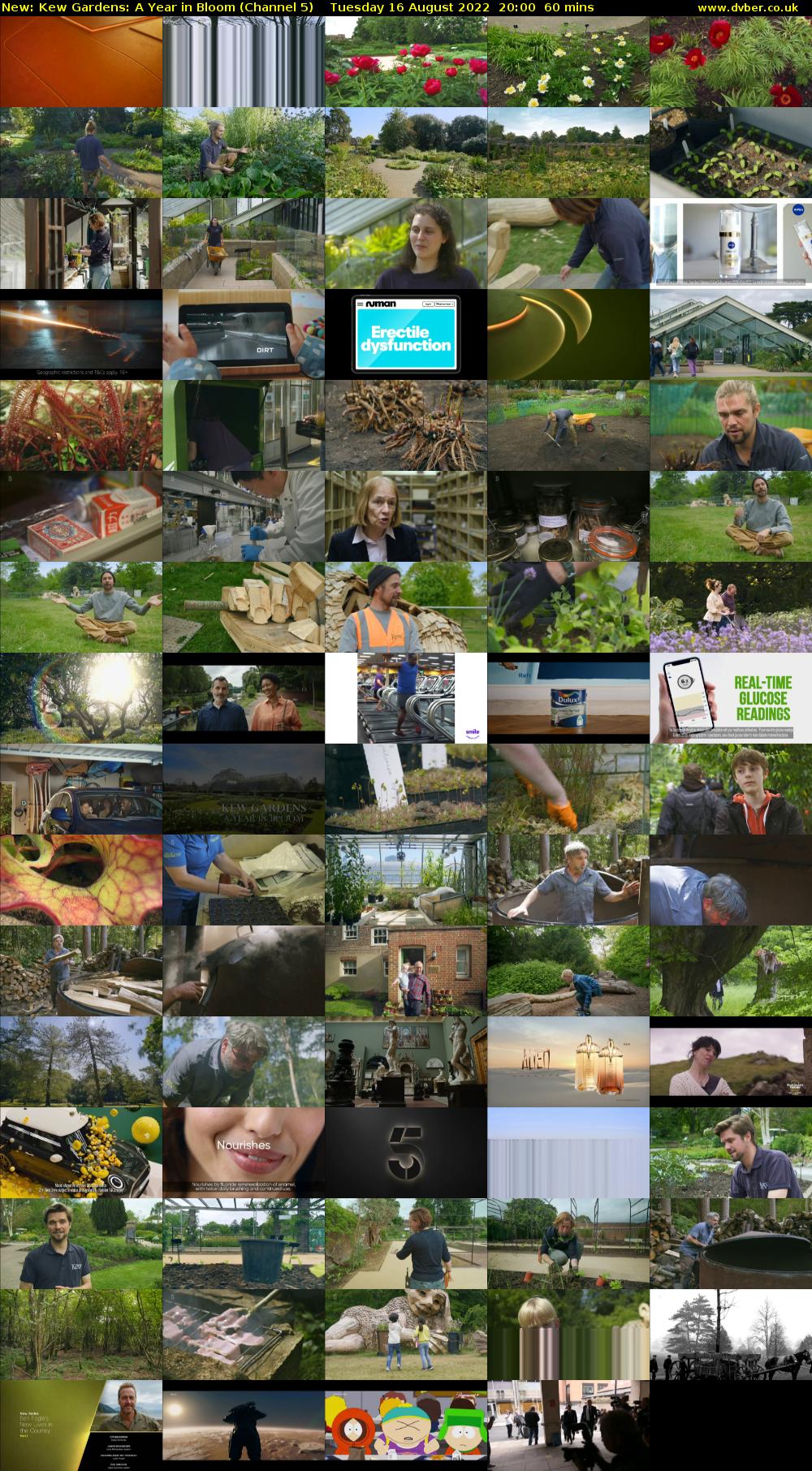 Kew Gardens: A Year In Bloom (Channel 5) Tuesday 16 August 2022 20:00 - 21:00