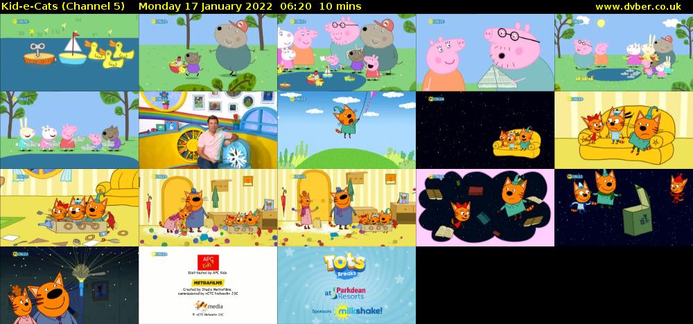 Kid-e-Cats (Channel 5) Monday 17 January 2022 06:20 - 06:30