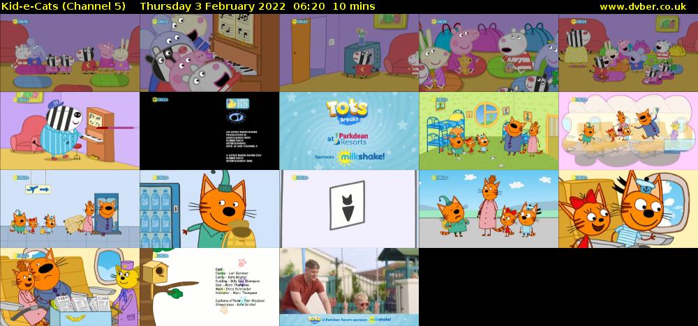 Kid-e-Cats (Channel 5) Thursday 3 February 2022 06:20 - 06:30
