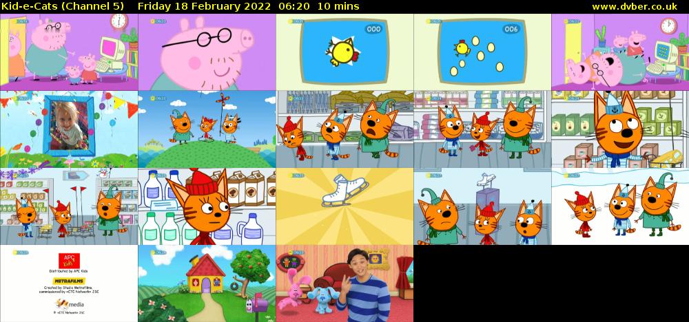 Kid-e-Cats (Channel 5) Friday 18 February 2022 06:20 - 06:30