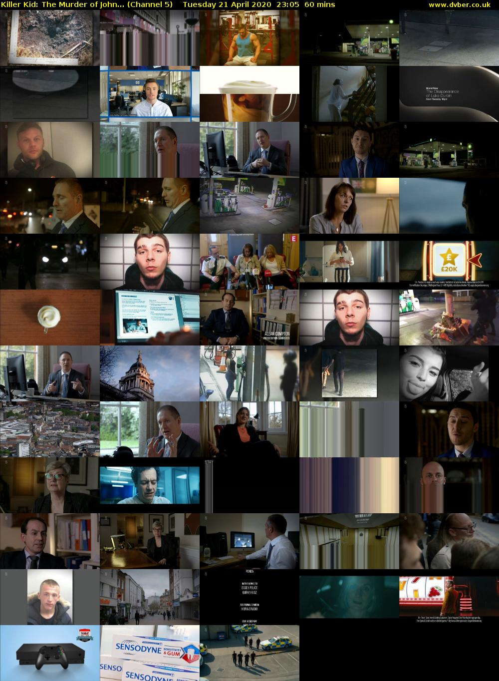 Killer Kid: The Murder of John... (Channel 5) Tuesday 21 April 2020 23:05 - 00:05