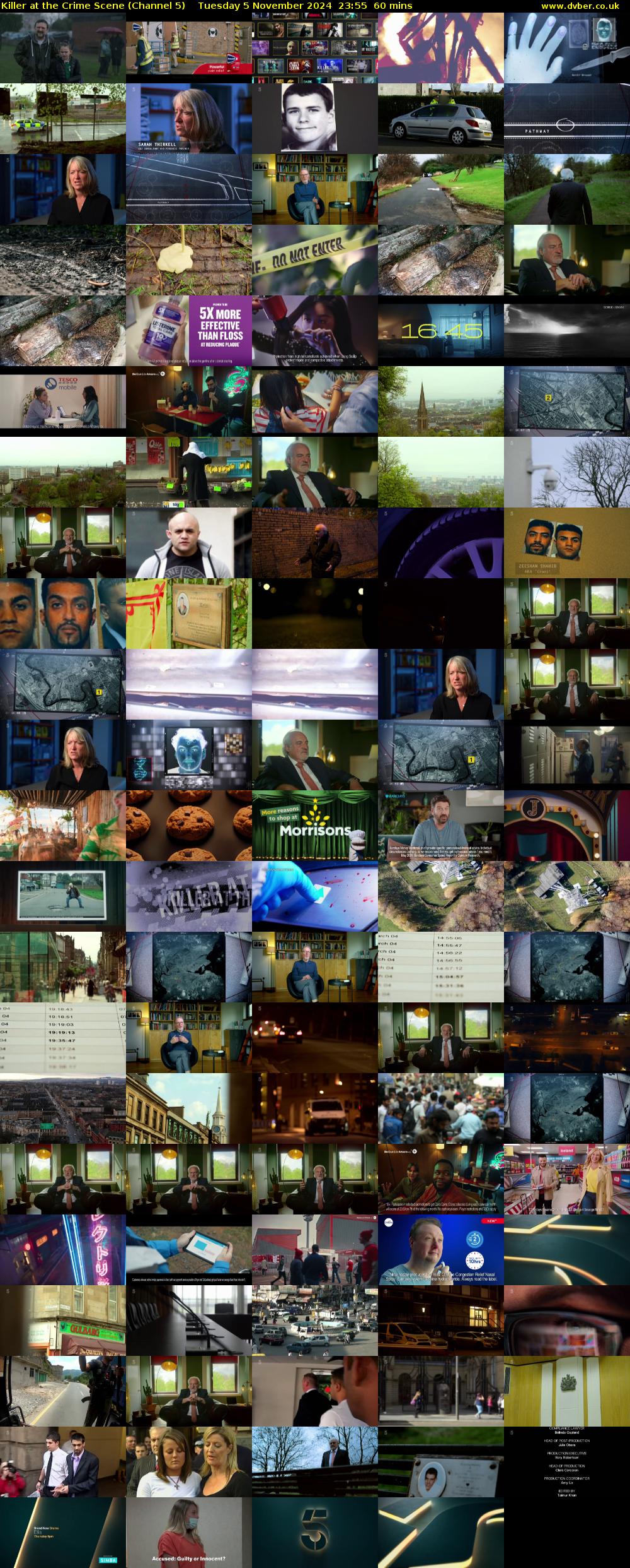 Killer at the Crime Scene (Channel 5) Tuesday 5 November 2024 23:55 - 00:55