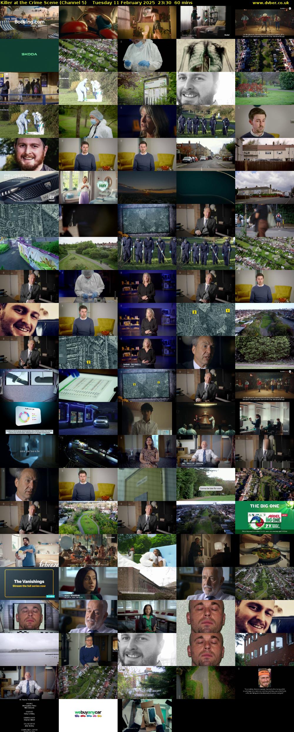 Killer at the Crime Scene (Channel 5) Tuesday 11 February 2025 23:30 - 00:30