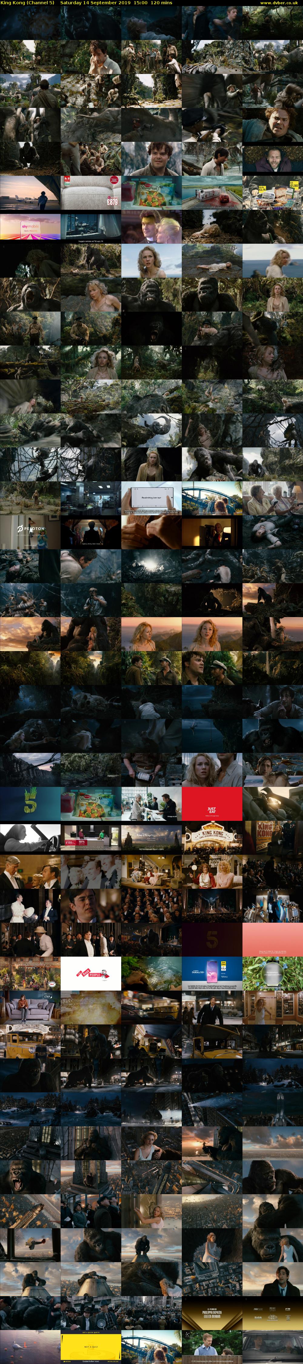 King Kong (Channel 5) Saturday 14 September 2019 15:00 - 17:00