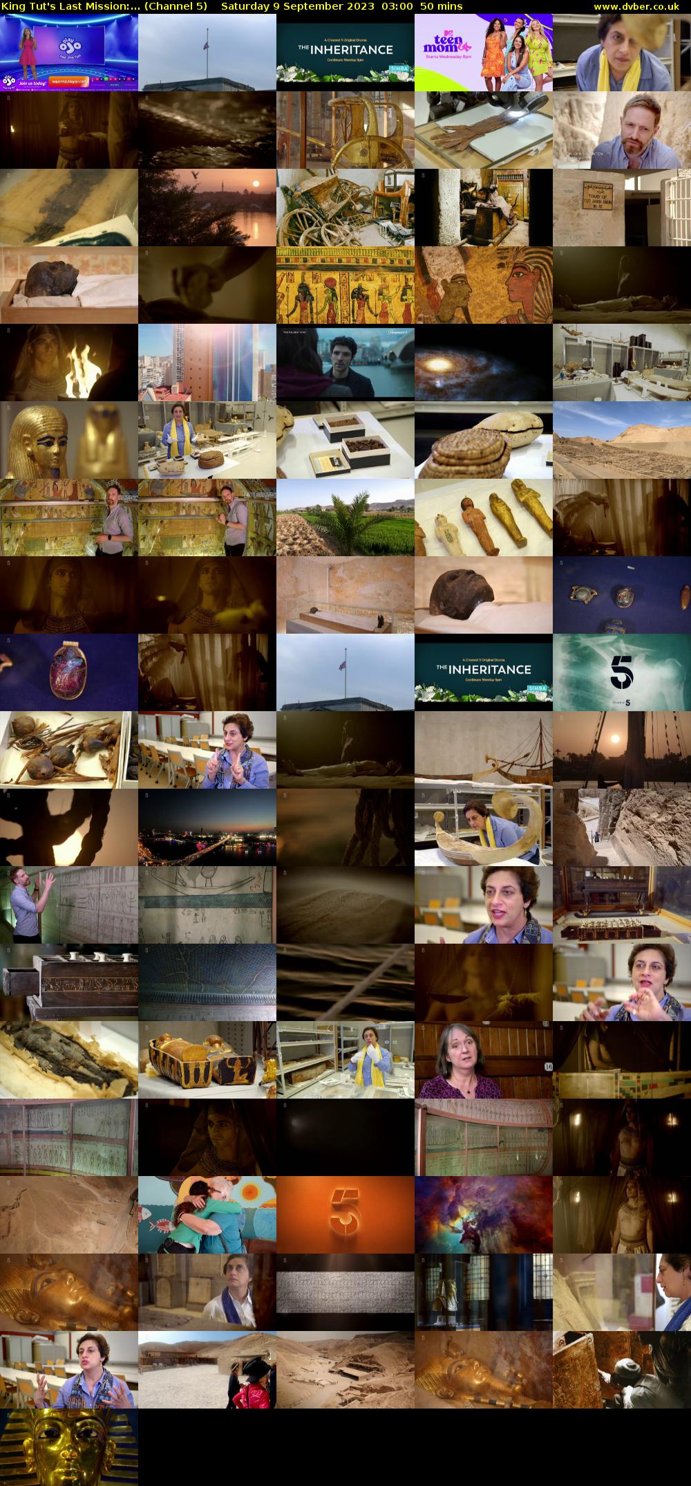 King Tut's Last Mission:... (Channel 5) Saturday 9 September 2023 03:00 - 03:50