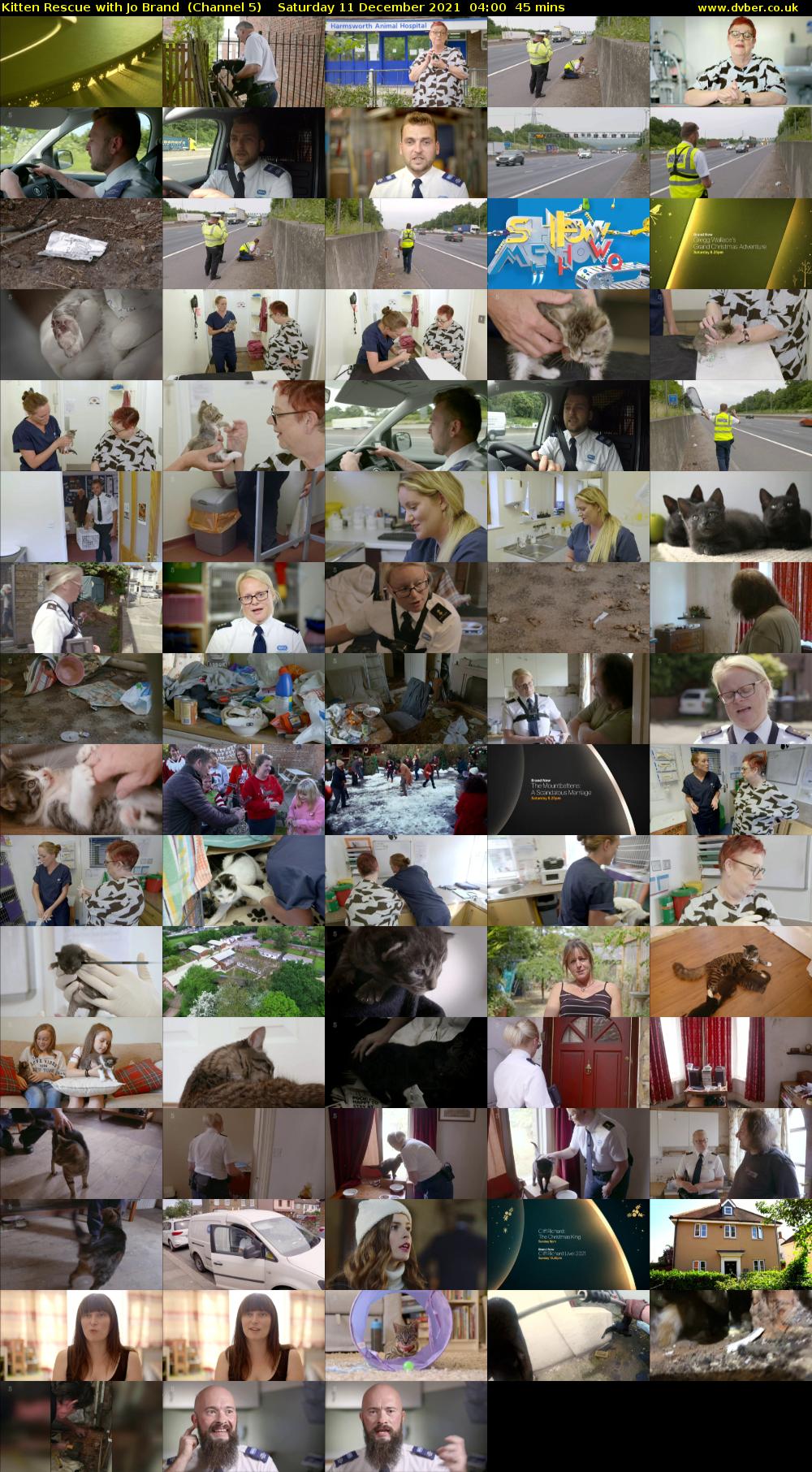 Kitten Rescue with Jo Brand  (Channel 5) Saturday 11 December 2021 04:00 - 04:45