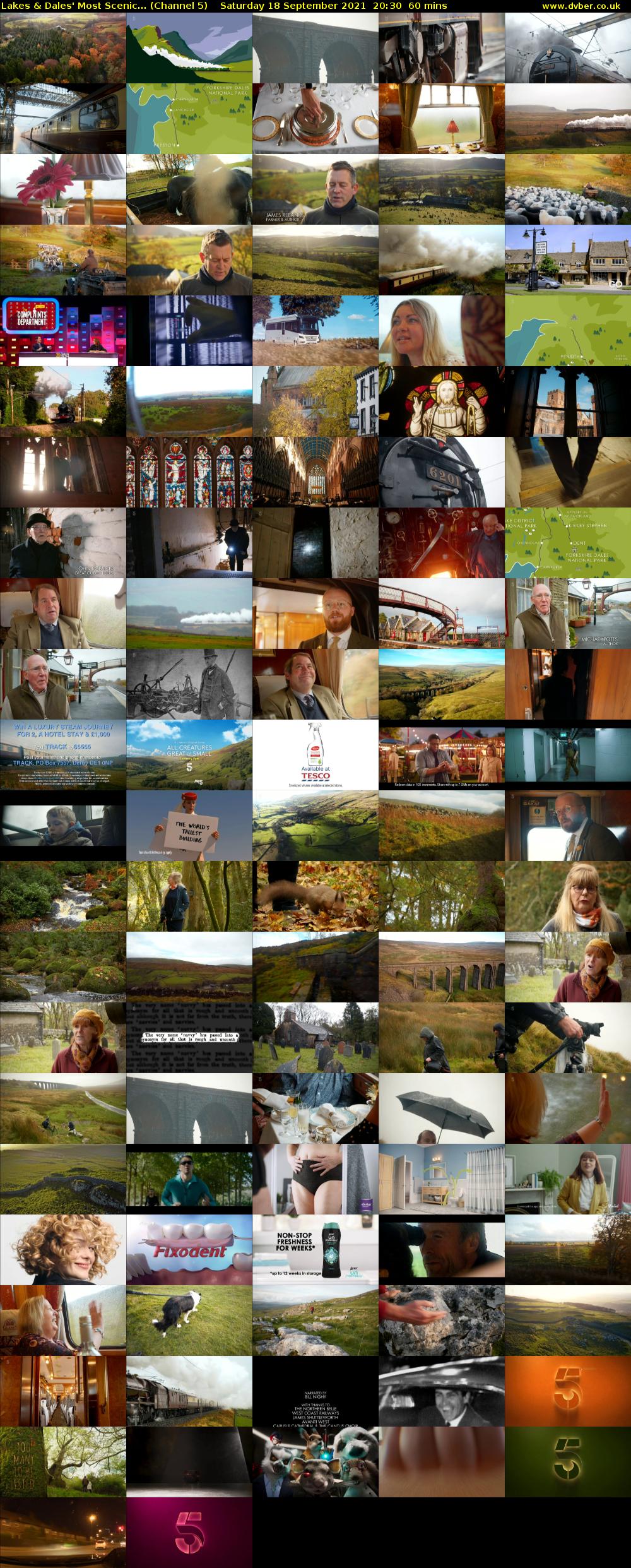 Lakes & Dales' Most Scenic... (Channel 5) Saturday 18 September 2021 20:30 - 21:30