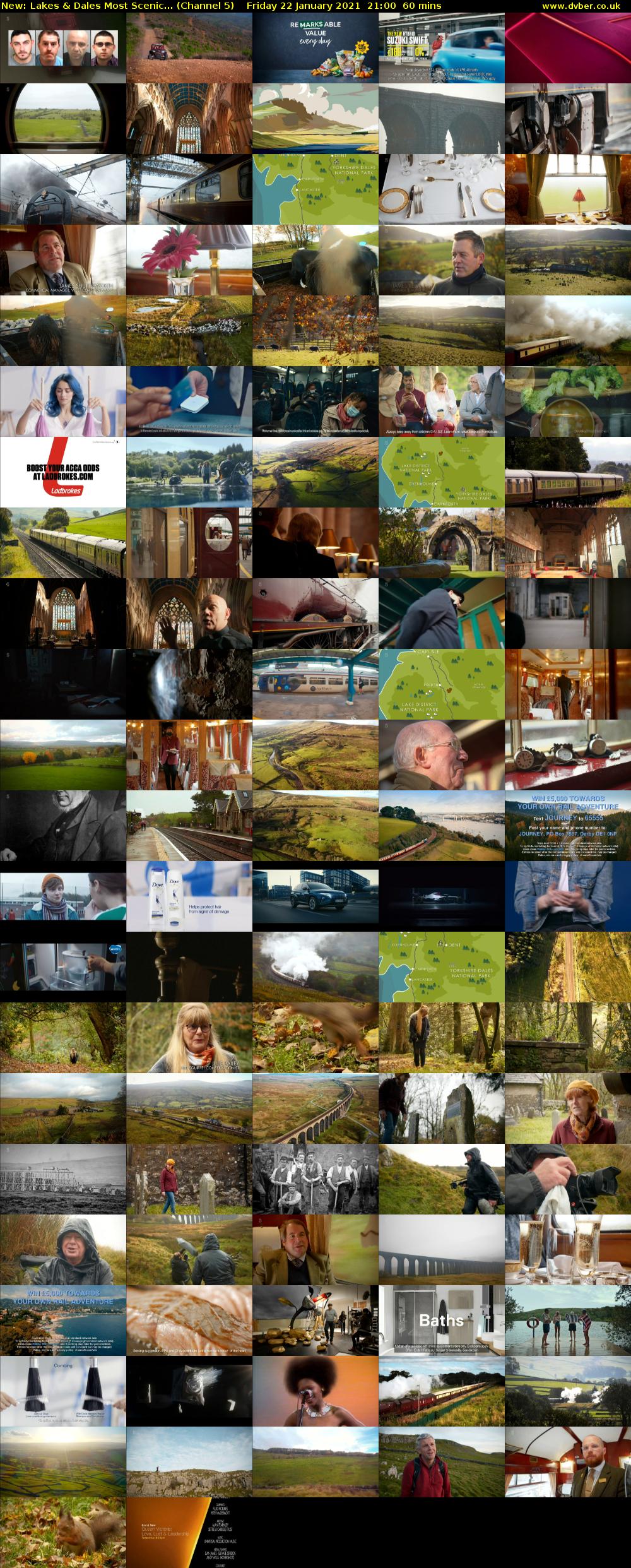 Lakes & Dales Most Scenic... (Channel 5) Friday 22 January 2021 21:00 - 22:00