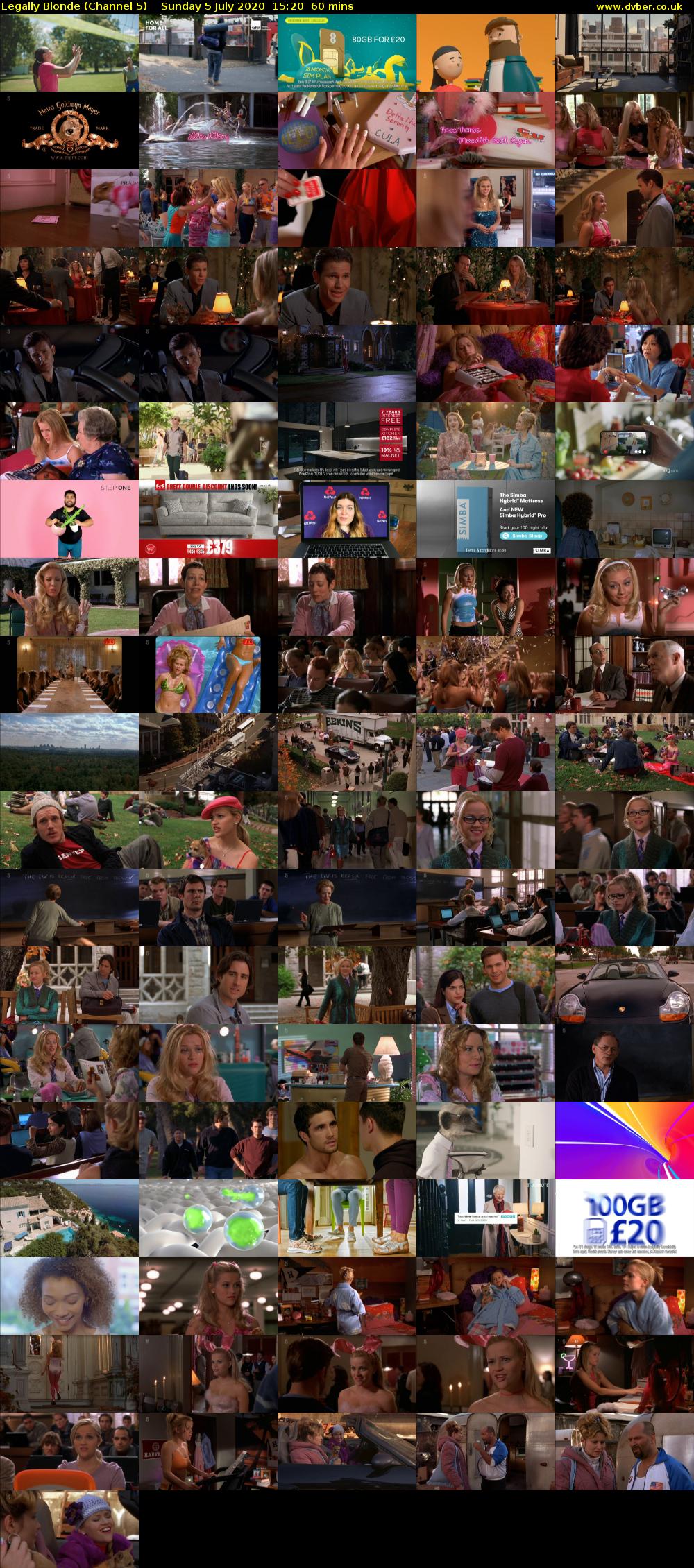 Legally Blonde (Channel 5) Sunday 5 July 2020 15:20 - 16:20