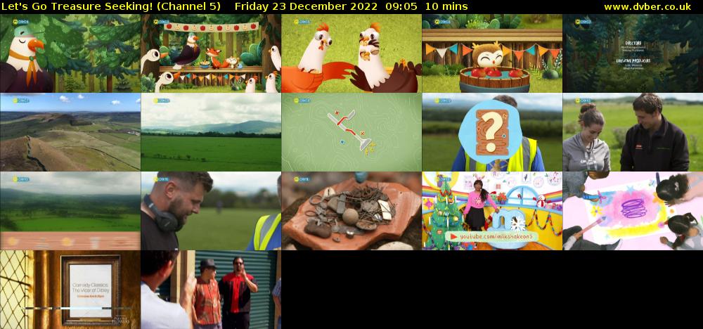 Let's Go Treasure Seeking! (Channel 5) Friday 23 December 2022 09:05 - 09:15