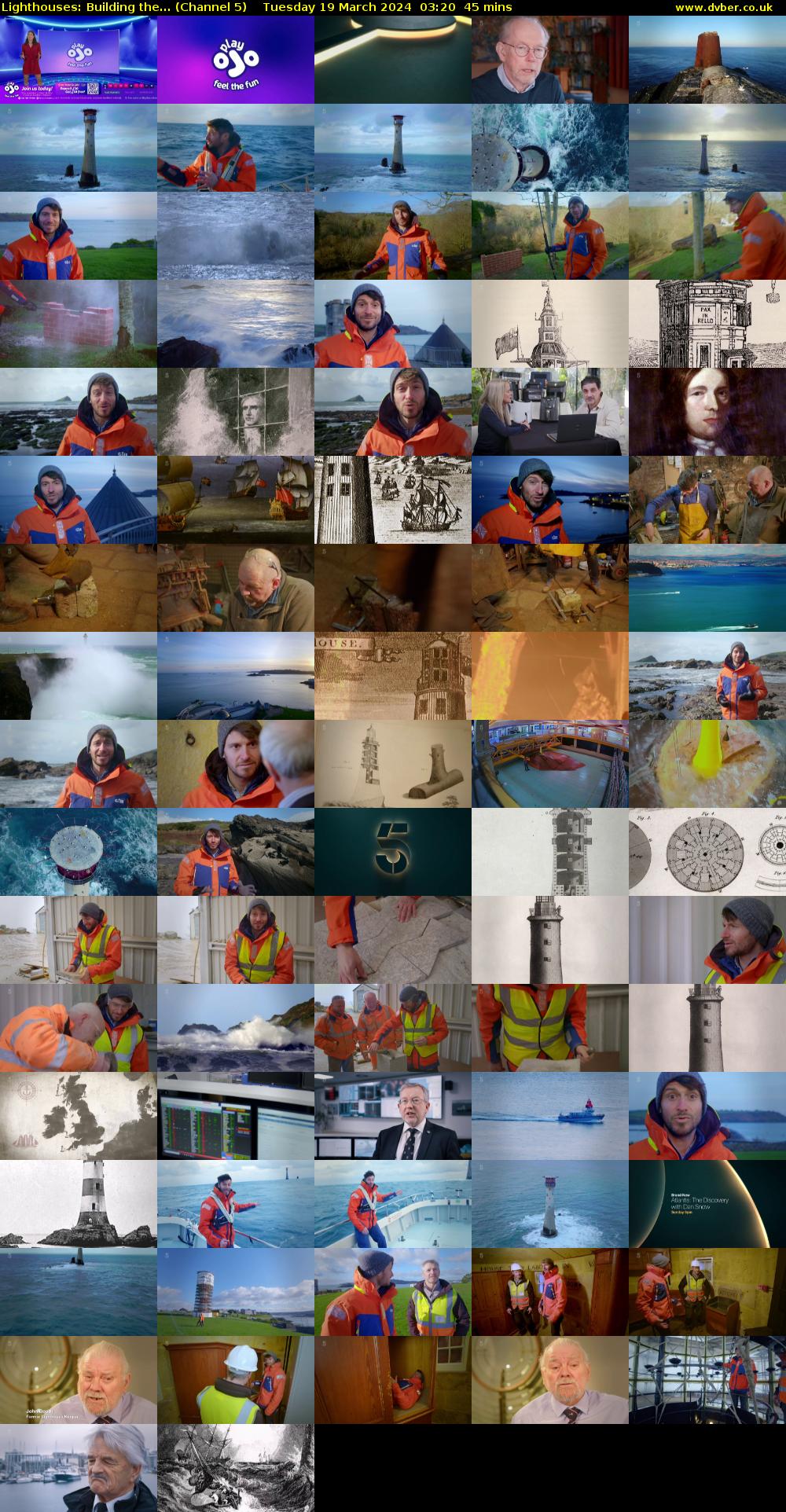 Lighthouses: Building the... (Channel 5) Tuesday 19 March 2024 03:20 - 04:05