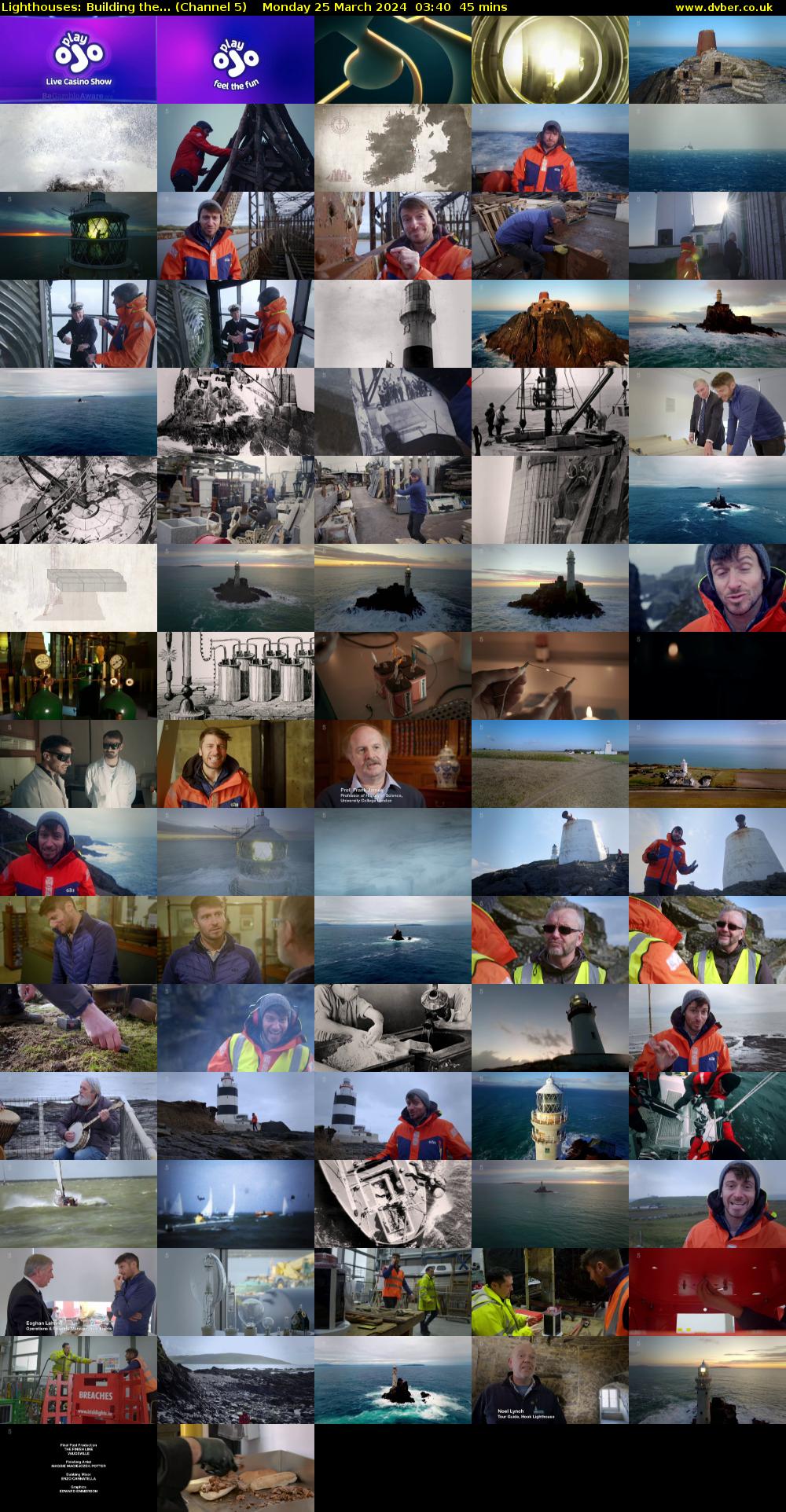 Lighthouses: Building the... (Channel 5) Monday 25 March 2024 03:40 - 04:25