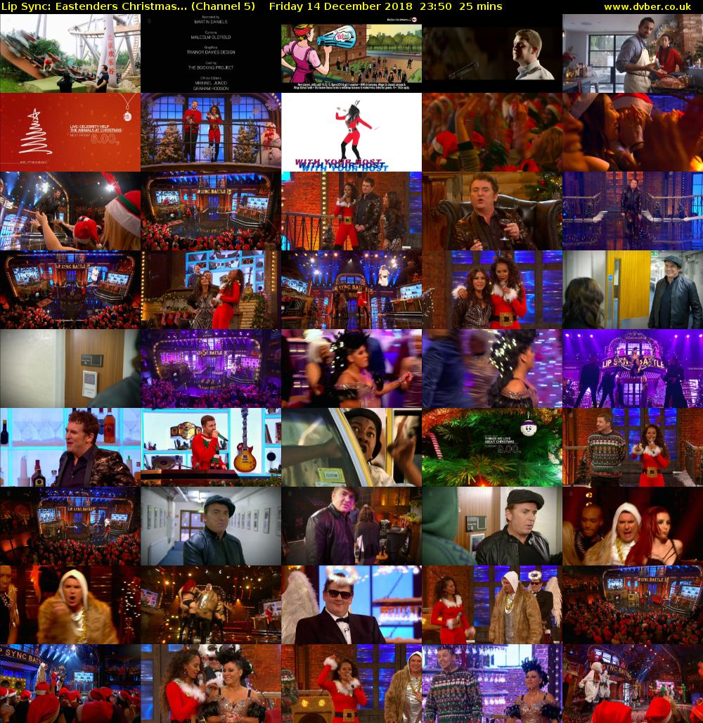 Lip Sync: Eastenders Christmas... (Channel 5) Friday 14 December 2018 23:50 - 00:15