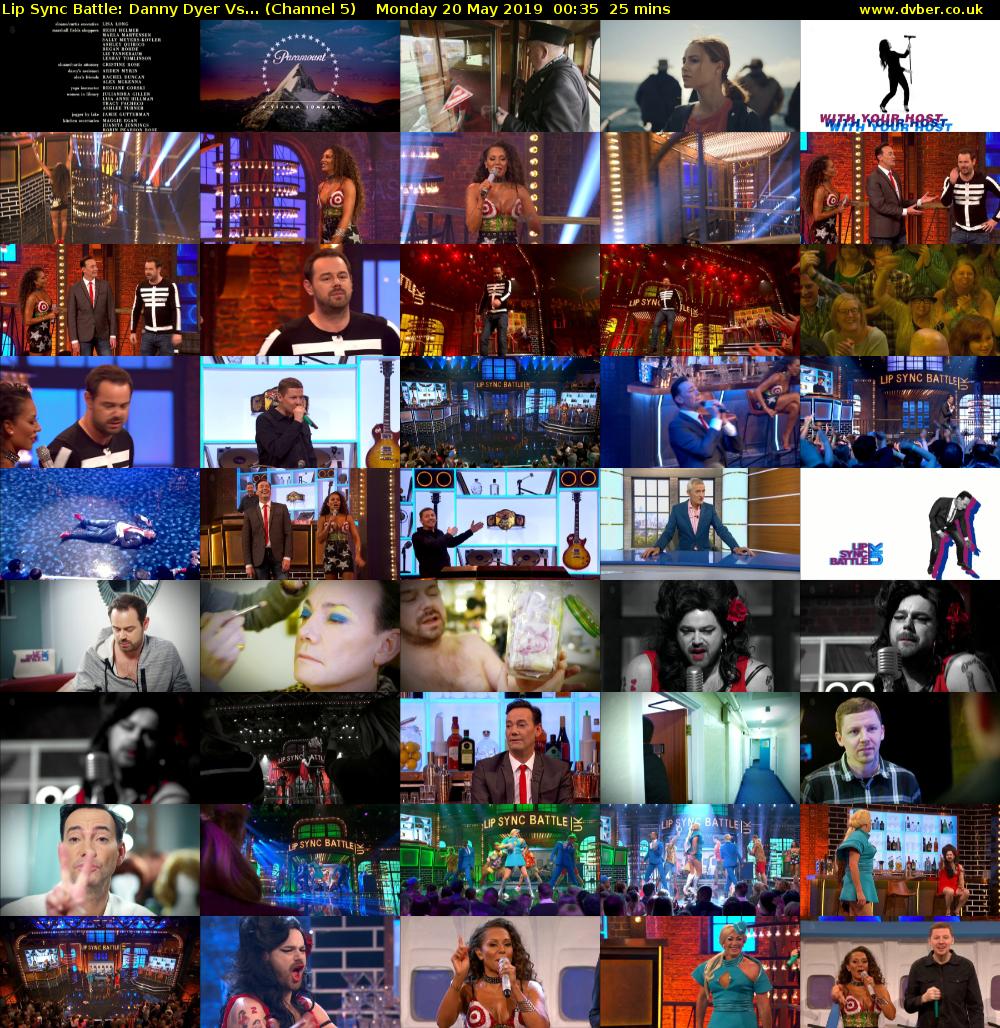 Lip Sync Battle: Danny Dyer Vs... (Channel 5) Monday 20 May 2019 00:35 - 01:00