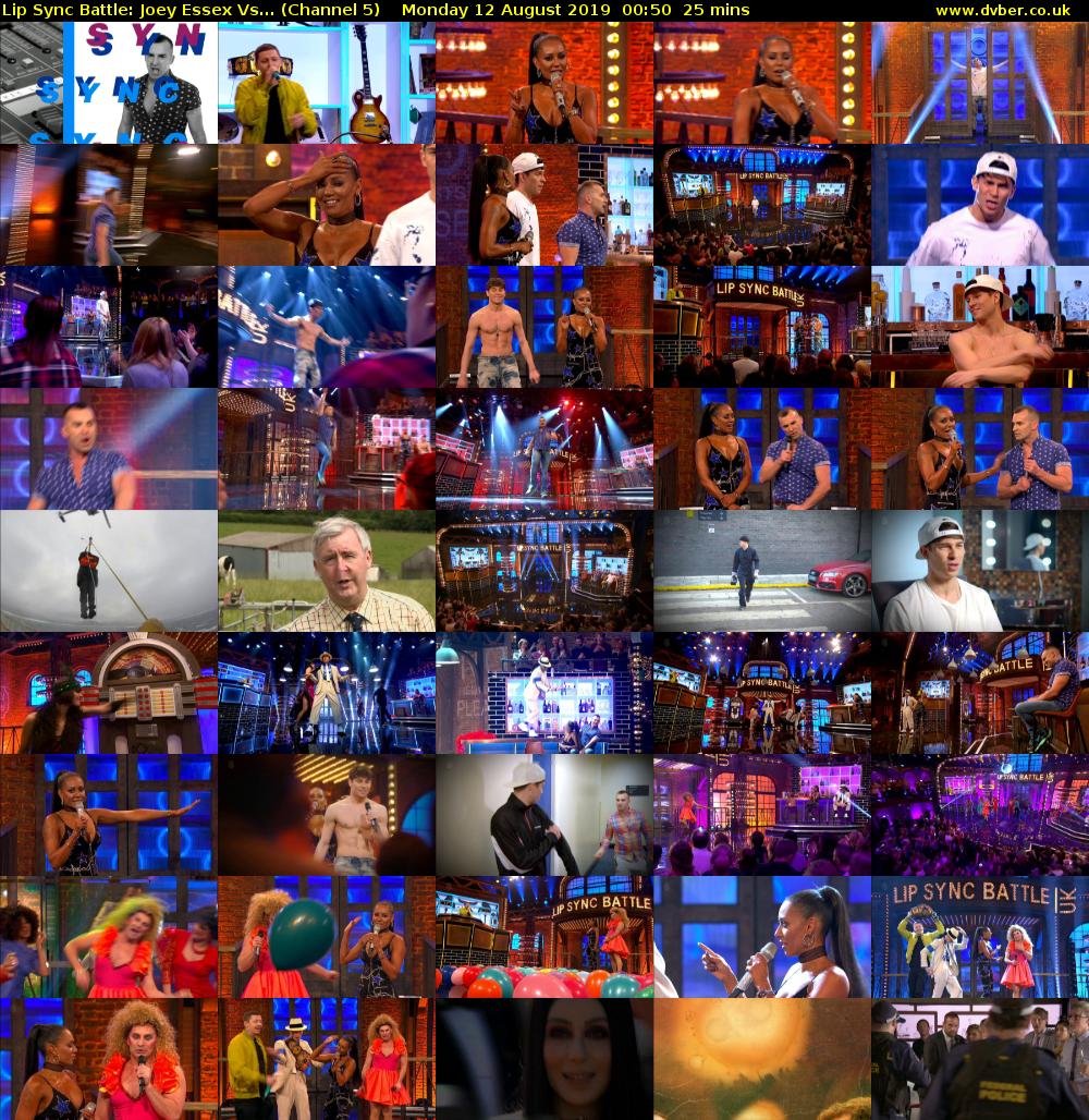 Lip Sync Battle: Joey Essex Vs... (Channel 5) Monday 12 August 2019 00:50 - 01:15