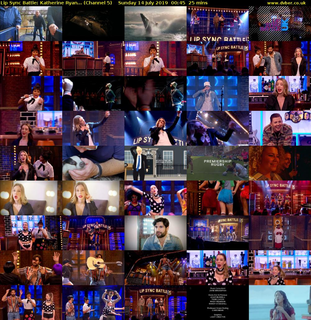 Lip Sync Battle: Katherine Ryan... (Channel 5) Sunday 14 July 2019 00:45 - 01:10