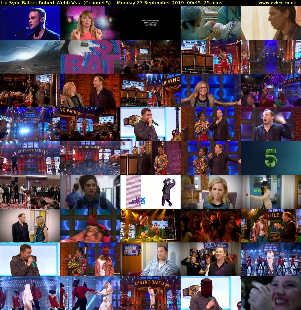 Lip Sync Battle: Robert Webb Vs... (Channel 5) Monday 23 September 2019 00:45 - 01:10
