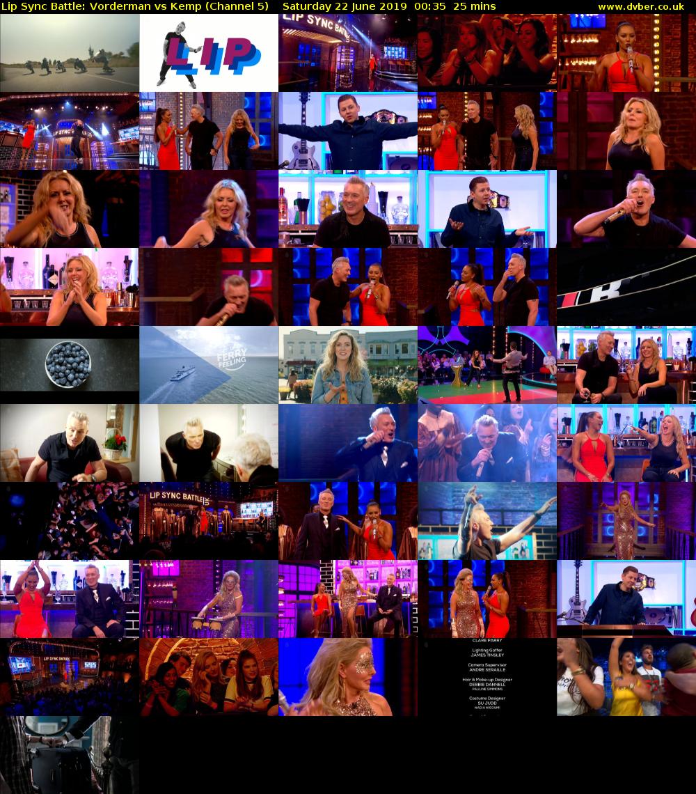 Lip Sync Battle: Vorderman vs Kemp (Channel 5) Saturday 22 June 2019 00:35 - 01:00