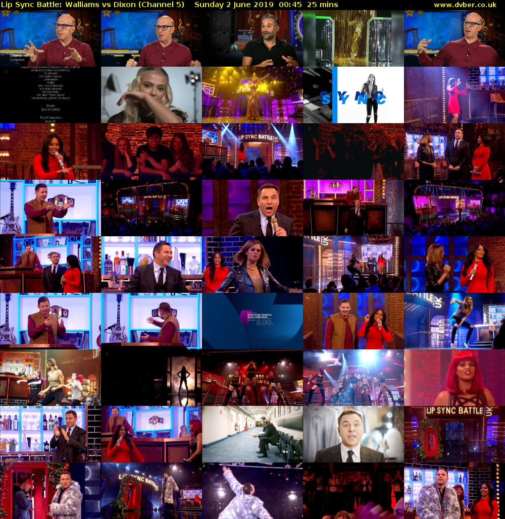 Lip Sync Battle: Walliams vs Dixon (Channel 5) Sunday 2 June 2019 00:45 - 01:10