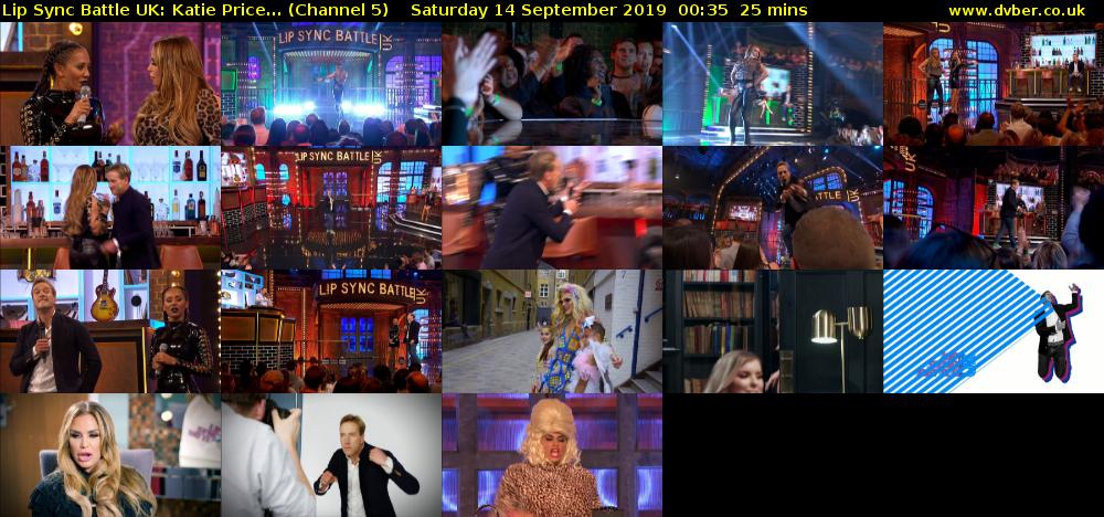 Lip Sync Battle UK: Katie Price... (Channel 5) Saturday 14 September 2019 00:35 - 01:00