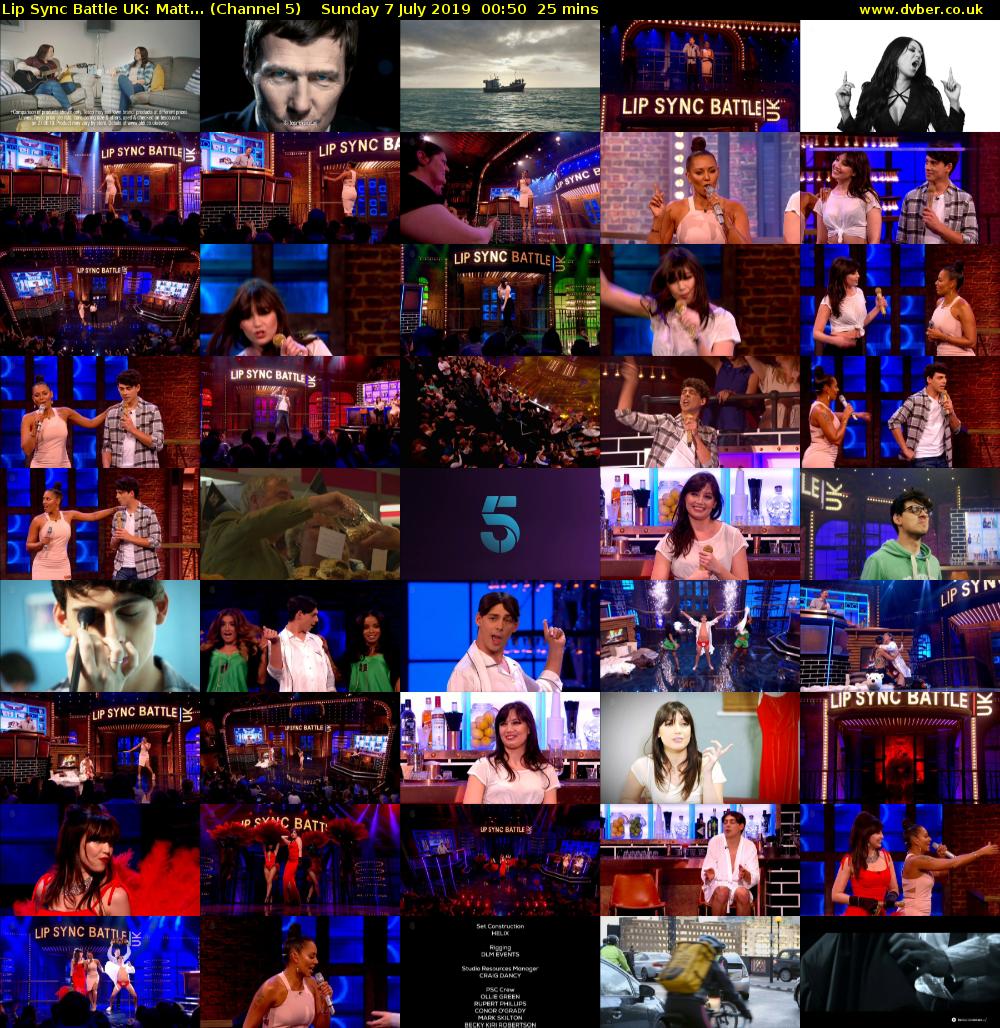 Lip Sync Battle UK: Matt... (Channel 5) Sunday 7 July 2019 00:50 - 01:15