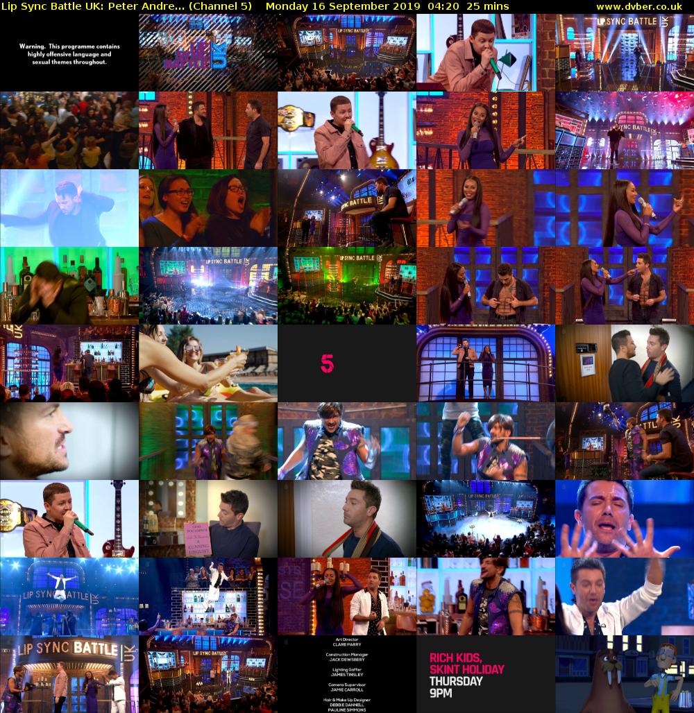 Lip Sync Battle UK: Peter Andre... (Channel 5) Monday 16 September 2019 04:20 - 04:45