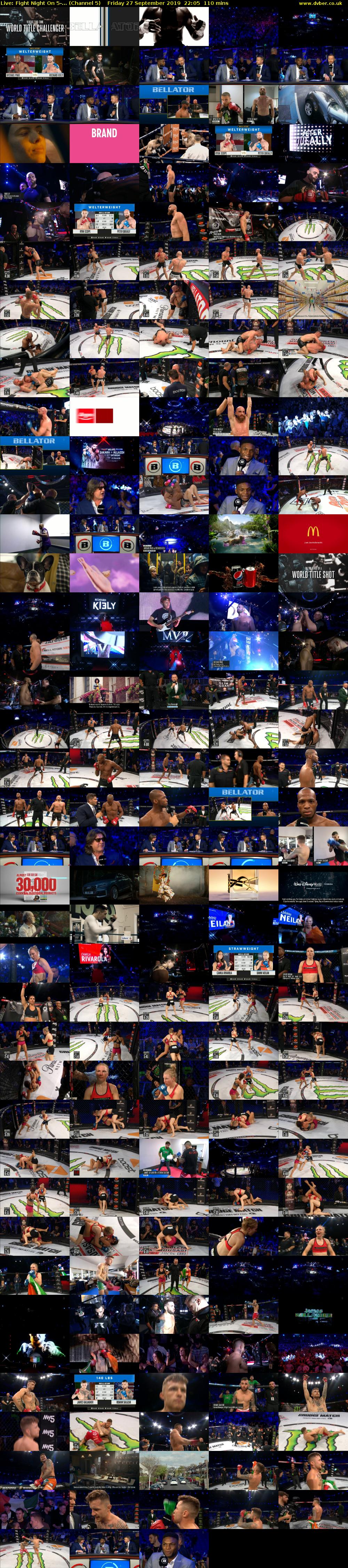 Live: Fight Night On 5-... (Channel 5) Friday 27 September 2019 22:05 - 23:55