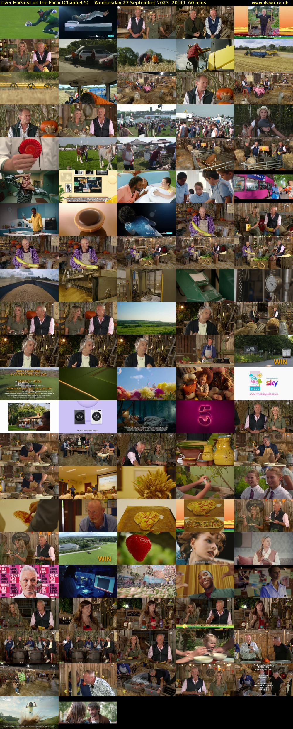 Live: Harvest on the Farm (Channel 5) Wednesday 27 September 2023 20:00 - 21:00
