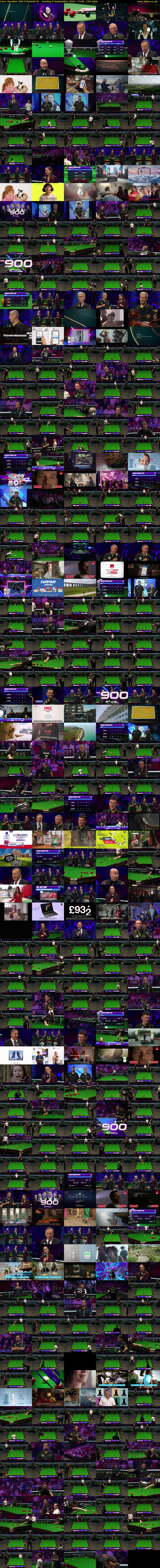 Live: Snooker 900 (Channel 5) Sunday 8 September 2024 13:00 - 17:00