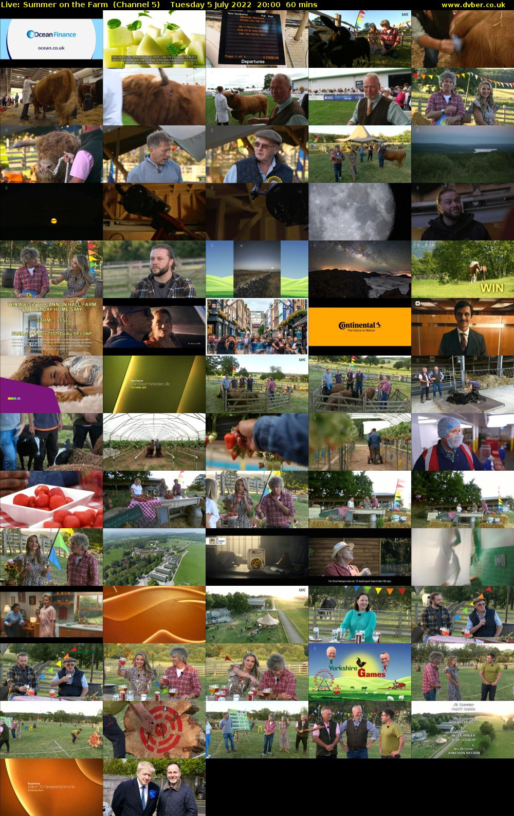 Live: Summer on the Farm  (Channel 5) Tuesday 5 July 2022 20:00 - 21:00